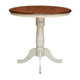 thumbnail image 6 of 36" Round Counter Height Table with 12" Leaf in Antiqued Almond/Espresso, 6 of 8