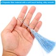 thumbnail image 3 of Unique Bargains 14cm/5.5 Inch Bookmark Tassels Soft Silky Floss Cord Loop Mini Handmade Tassels Sky Blue 50 Pack, 3 of 5