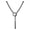 Black Bar, variant on Slip Chain Necklace for Women Men Stainless Steel Cuban Link Long Necklace with Bar Pendant Punk Rock Collar Choker Adjustable Necklaces