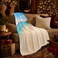 thumbnail image 3 of Calm Turquoise Shoreline with Gentle Surf, Minimal Coastal Style for Ocean Lovers, Pale Sand Beach Scene and Birthday Gift, Soft Flannel Blanket for Bedroom and Sofa, Nautical Home Decor, 3 of 9