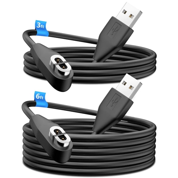 3.3ft & 6ft eropex AS800, OpenRun, OpenRun Mini Charging Cable [2 Pack Black] aftershokz Headphones Charger Replacement Magnetic Cable for Aeropex AS800, OpenRun, OpenRun Mini, OpenRun Pro, OpenComm