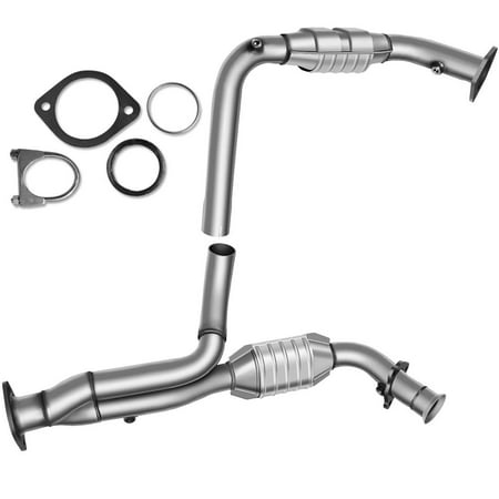 Front Catalytic Converter Exhaust Manifold REPG960301 for Chevy 99-07 GMC Yukon Silverado 1500 2500 Truck Manifold Converters with Heat