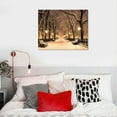 thumbnail image 4 of Nawypu  Vintage Canvas Print Art Snowy Central Park Wall Pictures Giclee Print on Canvas Sepia New York City Winter Landscape Poster Stretched for Living Room Bedroom Easy to Hang, 4 of 4