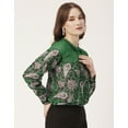 thumbnail image 4 of Moomaya Womens Printed Peter Pan Collar Shirt, Long Sleeve Button Down Designer Shirt, 4 of 8