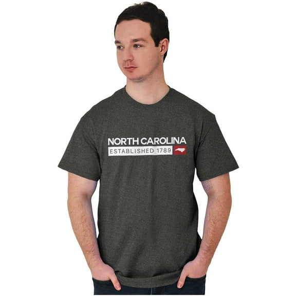 North Carolina Map Shape Established Men's Graphic T Shirt Tees Brisco Brands X
