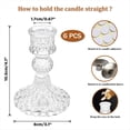 thumbnail image 2 of Juego de 6 Candelabros de Cristal, Candelabros Cónicos de Diamante Transparente para Centros de Mesa, Decoraciones del Hogar, 2 of 5
