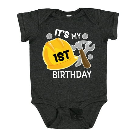 

Inktastic Its My 1st Birthday with Construction Tools Gift Baby Boy Bodysuit
