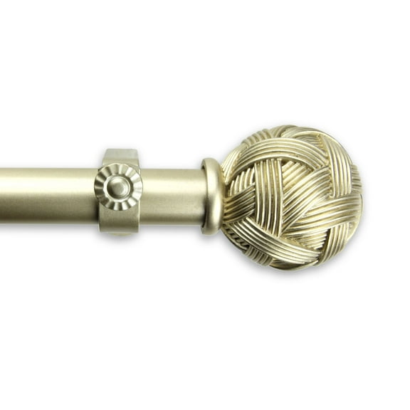 Contemporary Home Living 245" Gold Solid Contemporary Single Curtain Rod