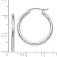 thumbnail image 4 of 14K White Gold Earring Hoop Women'S 25 mm Diamond-Cut 2Mm Round Tube Earrings, 4 of 4