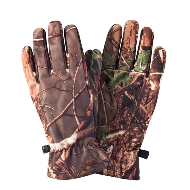 Guantes Etereauty Camo para hombre y joven, de lana, ligeros, para tiro con arco, equipo para exteriores, dedos completos