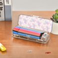 thumbnail image 7 of Plastic Pencil Box Large Capacity Pencil Boxes Clear Boxes with Snap-Tight Lid Stylish Office Supplies Storage Organizer Box Unicorn Silhouette Pattern, 7 of 7
