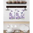 thumbnail image 3 of Purple Flowers Kitchen Dish Towels for Drying Dishes Set of 2, Butterfly Spring Floral Watercolor Farmhouse Waffle Weave Microfiber Hand Tea Bathroom Towels Quick Dry & Absorbent Towel 15.7x23.6, 3 of 7