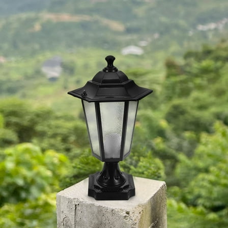 FELTECHELECTR  Post Lamp Electric LED Lights Outdoor Exterior Lantern Work Black