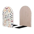 thumbnail image 2 of Lsque Watercolor Floral Printed Wood Bookends,Non-Skid Bookend for Shelves,Heavy Duty Support Bookends,Non-Slip Foam Pads for Office, Home, and Library,1 Pair, 2 of 8