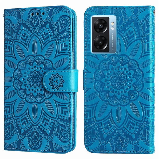 Funda tipo cartera GANGXUN para OPPO A77 5G , diseño girasol, cuero PU, soporte, cierre magnético, tarjetero