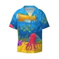 thumbnail image 3 of Cauagu Submarine And Landscape Men's Short Sleeve Button Down Hawaiian Shirt for Men Bowling Shirts Casual Summer Beach Shirt,XX-Large, 3 of 6