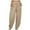 Khaki, variant on Aoochasliy Womens Pants Clearance Casual Pockets Elastic Waist Solid Pants Loose Long Trousers Harem Pants