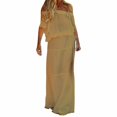 thumbnail image 1 of WTXUE Robes d'Été pour Femmes 2024, Robe d'Été pour Dames Couleur Unie Décontractée Couleur Unie à une Épaule Taille Élastique à Manches Courtes, Kaki m, 1 of 5