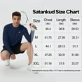 thumbnail image 6 of Satankud Mens Sun Protection UPF 50+ Shirts Long Sleeve Swim Rash Guard Shirt Workout Running Athletic UV Gym Surf Hiking Navy Blue L, 6 of 10