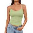 thumbnail image 3 of Hfolob Womens Tank Tops Slim Fit Ribbed Sleeveless Solid Color Racerback V Neck Adjustable Buckle Strap Knit Tee Shirts, 3 of 9
