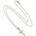 thumbnail image 4 of Miabella 925 Sterling Silver or 18Kt Yellow Gold Over Silver Italian Hammered Cross Pendant Chain Necklace 18 Inch Made in Italy (yellow-gold-plated-silver), 4 of 5