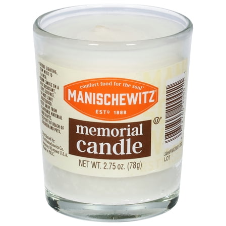 Manischewitz Memorial Candle Glass 1 ea (Pack Of 24)