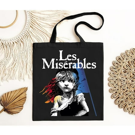 vintage Les Miserables Broadway Musical Show Men s Black Tote Bag -TH9690