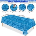 thumbnail image 2 of Hegbolke 4 Pack Ocean Wave Tablecloths - Disposable Plastic Ocean Water Table Cover for Ocean Under The Sea Beach Pool Mermaid Shark Birthday Party Decoration Supplies, 54" x 108", 2 of 7