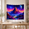 thumbnail image 5 of Mountain Lake Fantastical with Vivid Cosmic Towering Rugged, Mystical Fantasy for Space Lovers, Galaxy Room Decor, Graduation Gift, Tapestry Wall Hanging for Bedroom and Dorm, 5 of 7