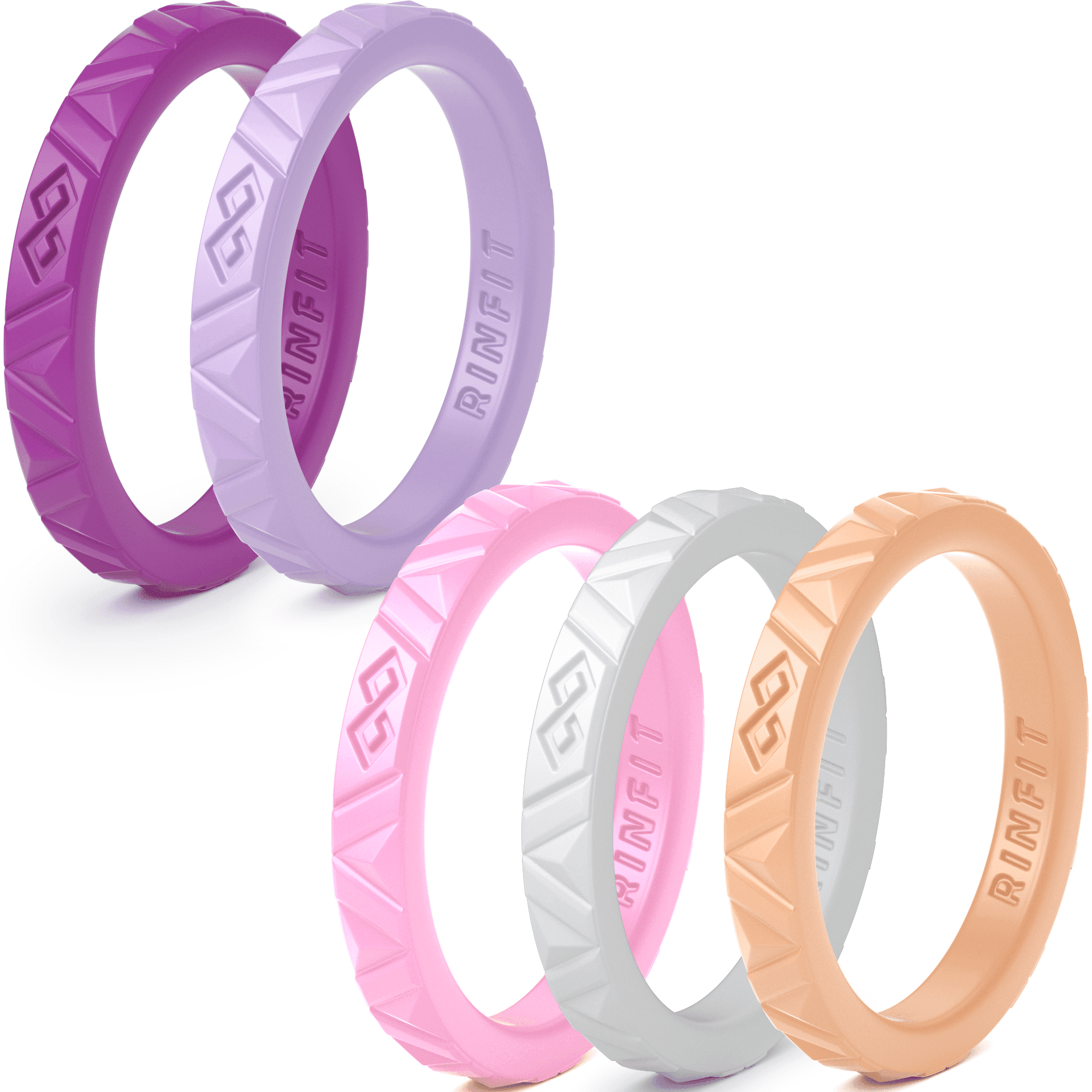 Silicone Rings by Rinfit Safe & Durable Wedding Bands For Women Stackable Infinity Rubber