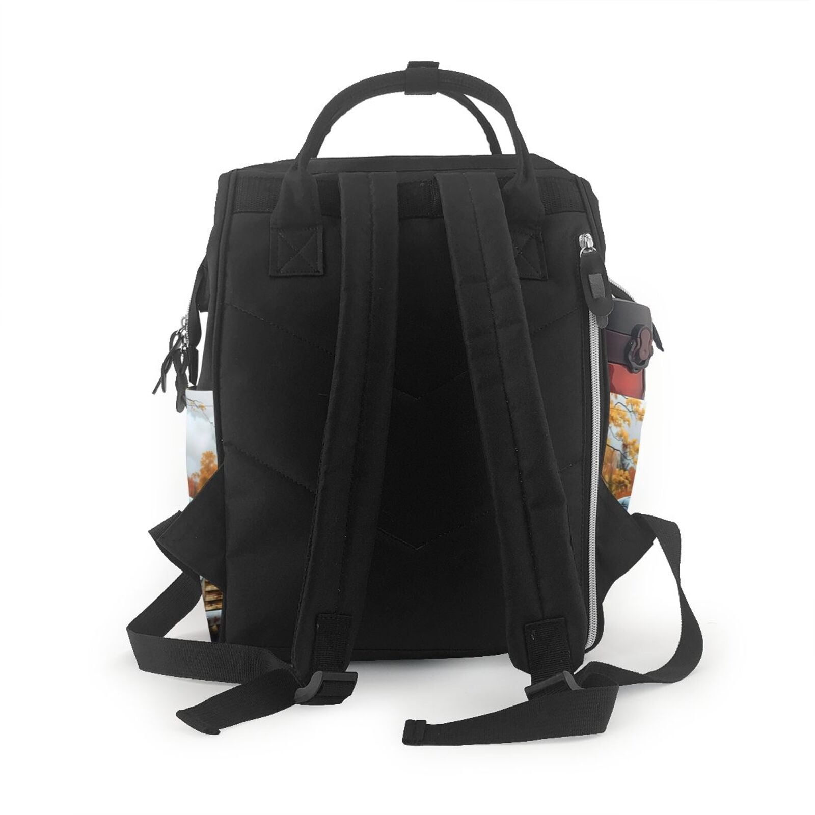 Fuzoiu Rustic Vintage Truck Autumn Print Diaper Bag Backpack,Baby Essentials Travel Tote,Multi function Waterproof Diaper Bag, Travel Essentials Baby Bag - Unisex