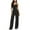 Black*summer jumpsuits women, variant on Backless Sleeveless Jumpsuits for Women Wide Leg Spaghetti Strap Rompers Summer Casual One Piece Halter Overalls,Gray,M