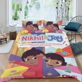 thumbnail image 2 of Nikhil y Jay Conjunto de sábanas temático, trío de piezas, cómodo y amigable con la piel, diseño único, regalo de decoración para el hogar para familiares, amigos y fans,135cm *200cm, 2 of 6