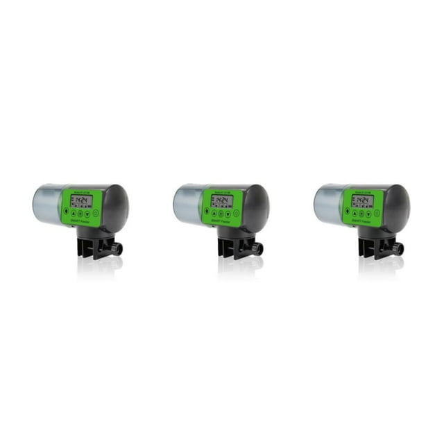 Justharion Distributeur Automatique de Poissons Sans Fil Résistant à l'Humidité Outils Électriques pour Aquarium Distributeur de Nourriture Léger Particules 15 x 11 x 7.5cm 3Set