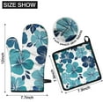thumbnail image 6 of Blue Pioneer Flower Kitchen Oven Mitt and Pot Holder Sets 2 Pcs for Baking, Cooking and Grilling, Heat Resistant Up To 392 °F, 6 of 7