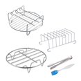 thumbnail image 3 of Soporte de Metal para parrilla, estante para freidora de aire de calidad alimentaria, acero inoxidable de doble capa, 3 uds., 3 of 5