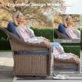 thumbnail image 5 of PPorfamilia Outdoor Swivel Chair, Patio PE Wicker Rocker Chair with Removable Navy Cushions, All-Weather Single Chair for Backyard Porch Deck Garden, 5 of 8