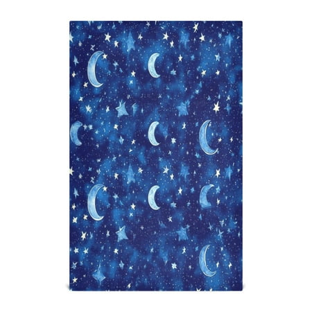 

Moons and Stars Pattern Kitchen Towels Set of 4 Tea Towels for Kitchen Decorative Waffle Dishcloths 28x18in
