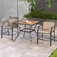 thumbnail image 2 of Gymax Patio Table for 4 People w/ Umbrella Hole Wood-Like Tabletop Metal Support Legs, 2 of 10
