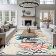 thumbnail image 3 of Coastal Nautical Octopus Area Rugs 5'x8', Washable Small Throw Rugs for Classroom Bedroom, Oceans Corals Jellyfish Starfish Indoor Outdoor Rug Non-Slip Low Pile Carpet Runner Reversible Floor Mats, 3 of 8