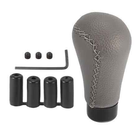 Transmission Shift Stick Shifter Gear Knob Head for Most Automatic Manual Cars Faux Leather Gray