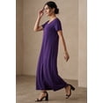thumbnail image 3 of Jessica London Women's Plus Size Petite Stretch Cotton T-Shirt Maxi Dress, 3 of 4