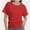 Red, variant on Womens Short Sleeve Boat Neck Side Shirring Dolman Drape Top