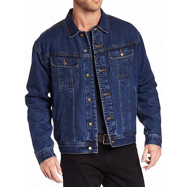 Indigo Mens Large Flannel-Lined Denim Jacket L - Walmart.com