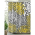 thumbnail image 2 of Yellow Gray Floral Shower Curtain, Abstract Flowers Pattern Bathroom Decor Curtains Set with Hooks, Waterproof Fabric Home Accessories， 66 X 72 Inch Long, 2 of 6