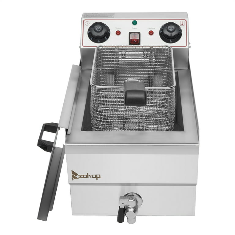 Deep Fryer, 12.5QT / 11.8L Stainless Steel Large Single-Cylinder Electric  Fryers with Removable Basket and Professional Heating Element, 1700W  Countertop Kitchen Frying Machine 