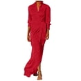 thumbnail image 2 of Gspmoly Robes d'Été pour Femmes, Mode Femmes Aguichant Décontractée Bandage Col en V Uni Robe à Manches Longues Robes de Mariage pour Femmes Économies, 2 of 6