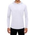 thumbnail image 2 of Trgacdwlo Men's Active T-Shirts Hooded Quick Dry Long Sleeve Work Shirts for Men Sun Protection Summer Sports Muscle Tee Top White XXL, 2 of 4