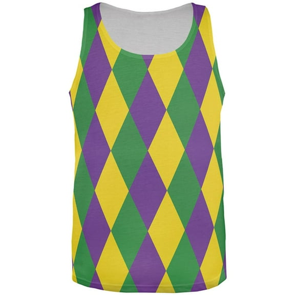 Mardi Gras Jester Costume All Over Mens Tank Top Multi MD