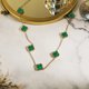 thumbnail image 4 of JeenMata Collar con Estación de Flores Verdes Bañado en Oro Amarillo, 4 of 7